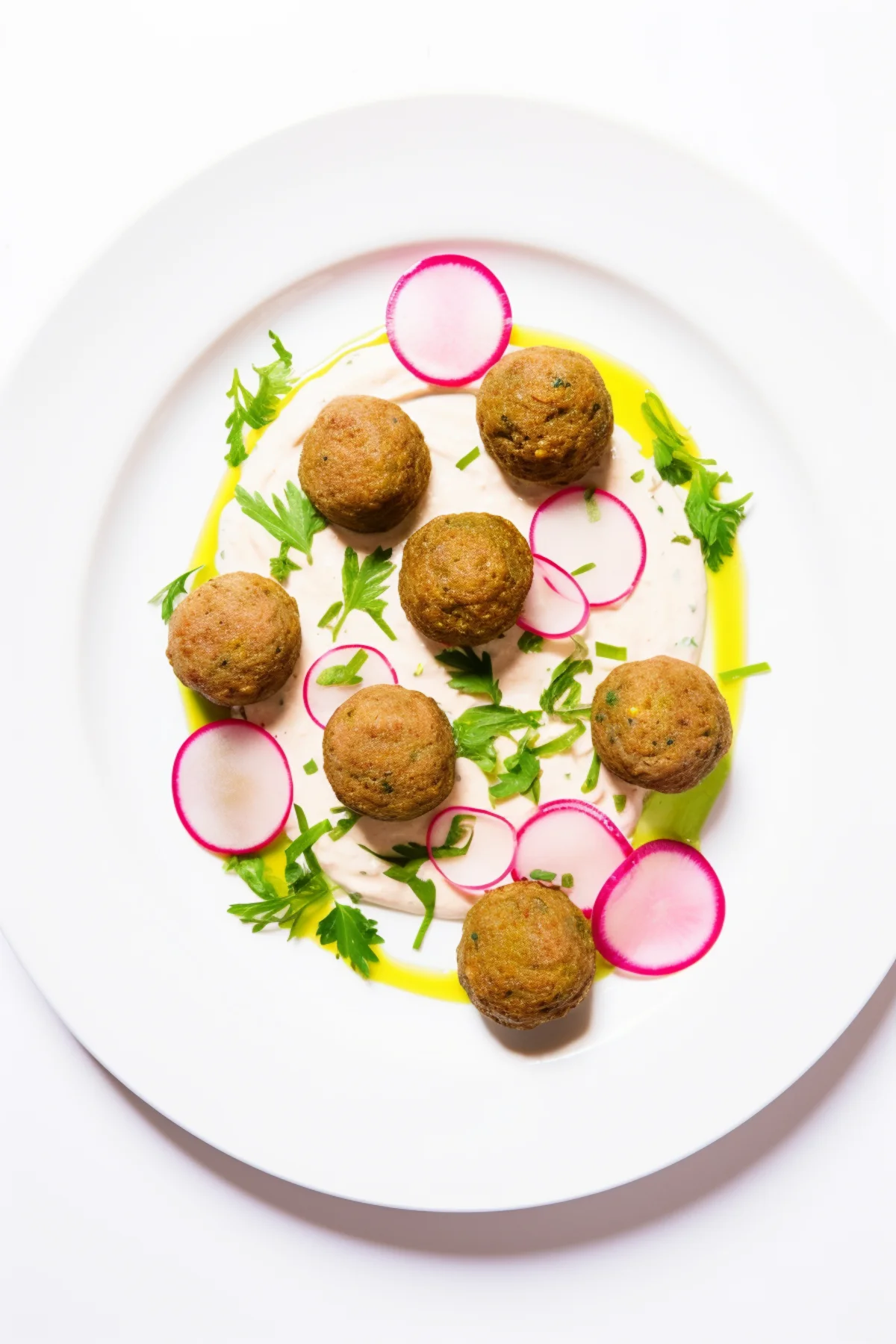 Egyptian Falafel with Tahini Drizzle and Pickled Radish_001
