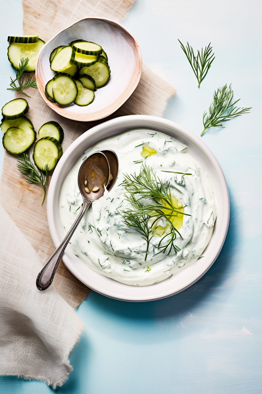 Greek Tzatziki with Cucumber and Dill