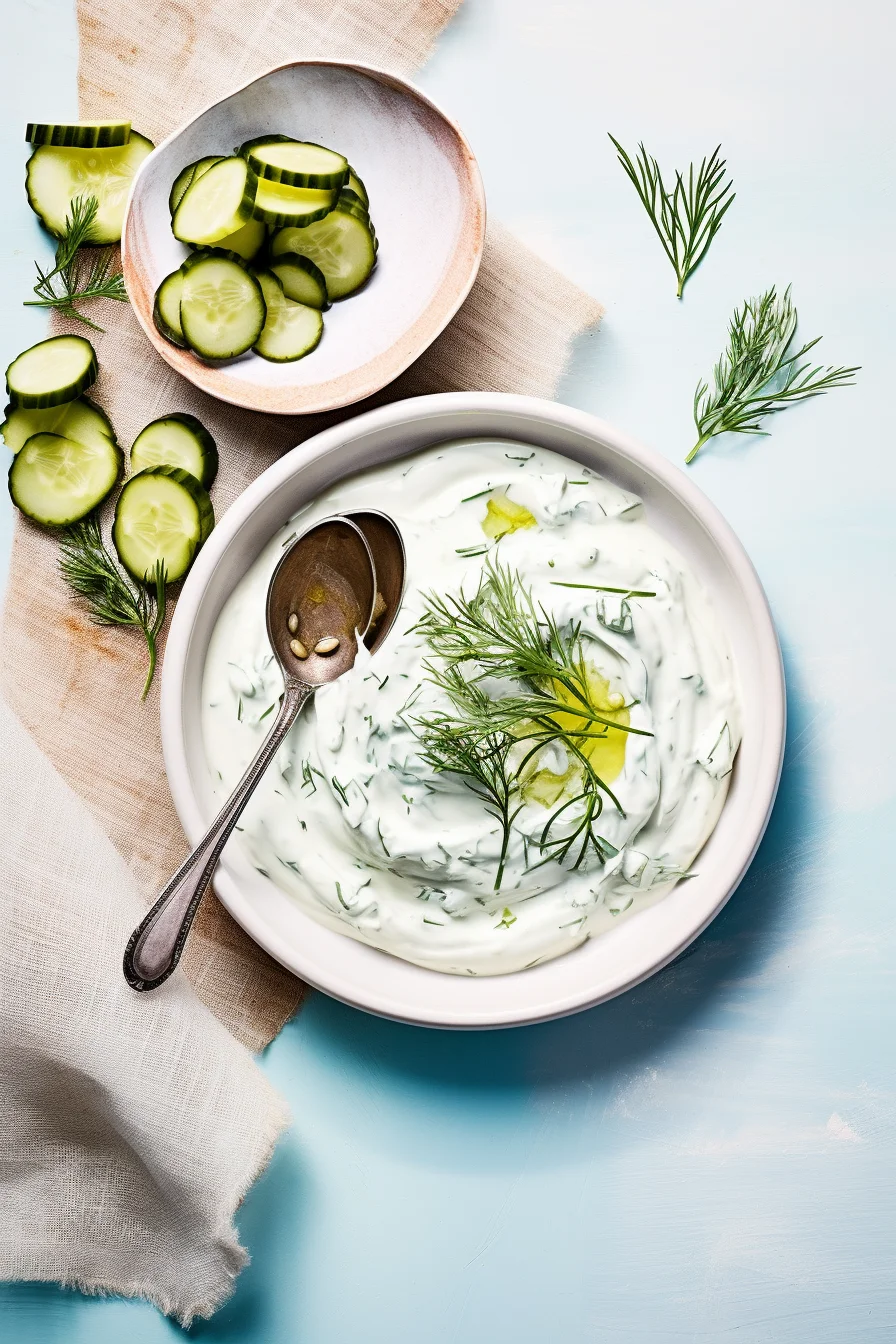 Greek Tzatziki with Cucumber and Dill
