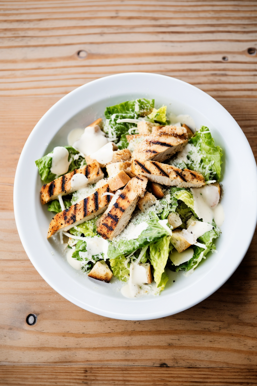 Preparing Grilled Chicken Caesar Salad
