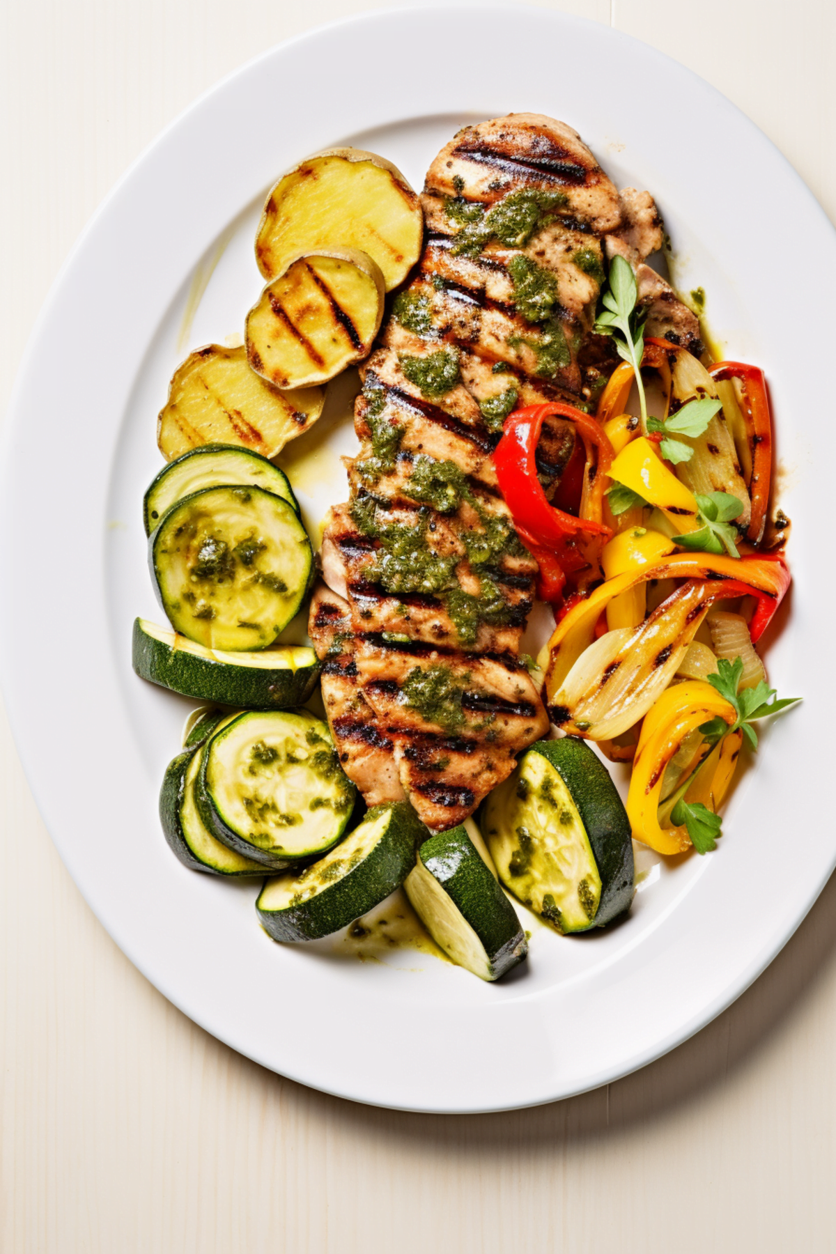 Grilled Chicken with Chimichurri and Roasted Vegetables_001
