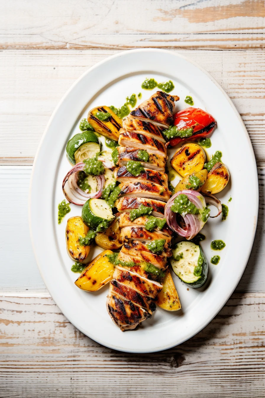 Grilled Chicken with Chimichurri and Roasted Vegetables