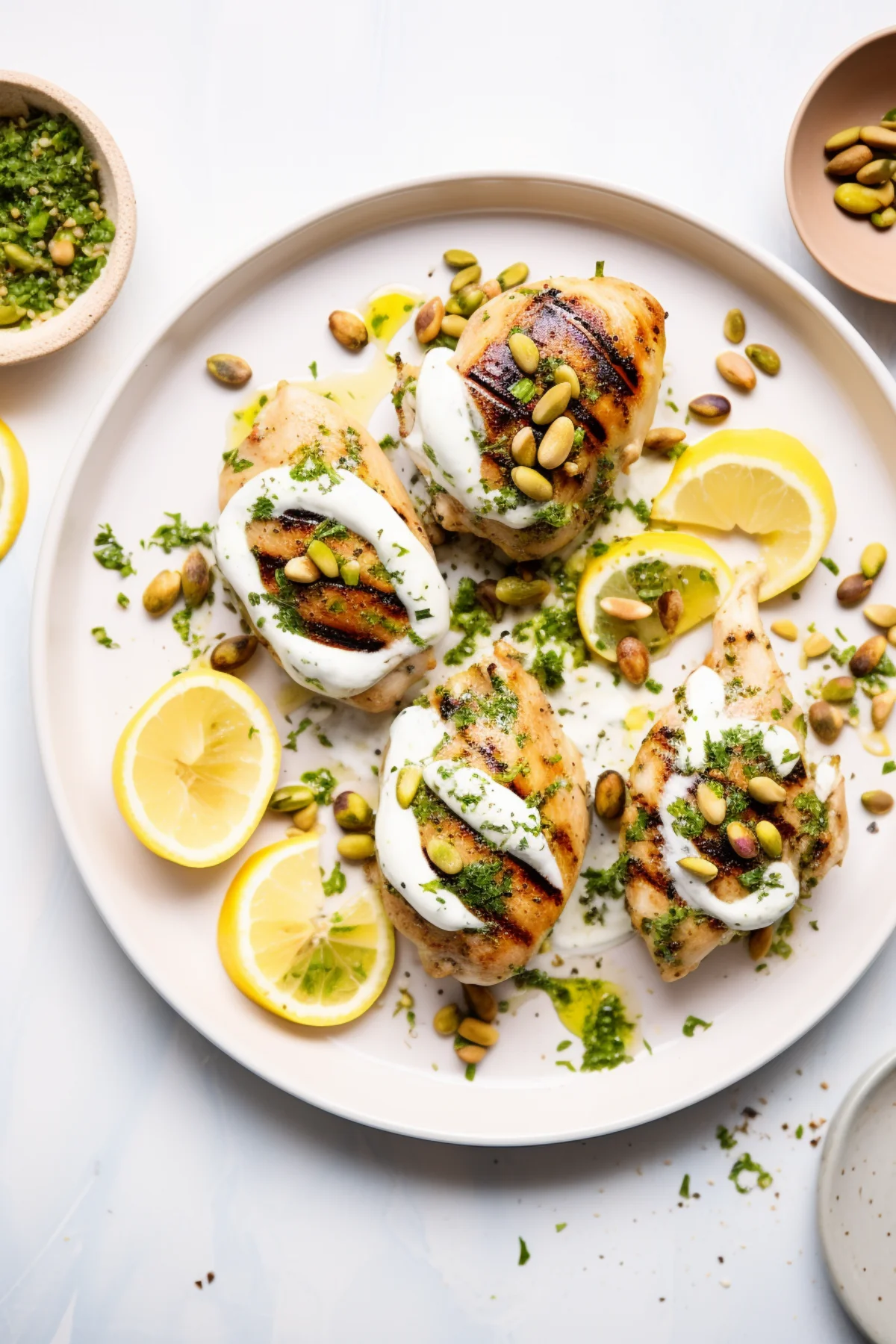 Grilled Greek Chicken with Tzatziki and Pistachio Gremolata_001