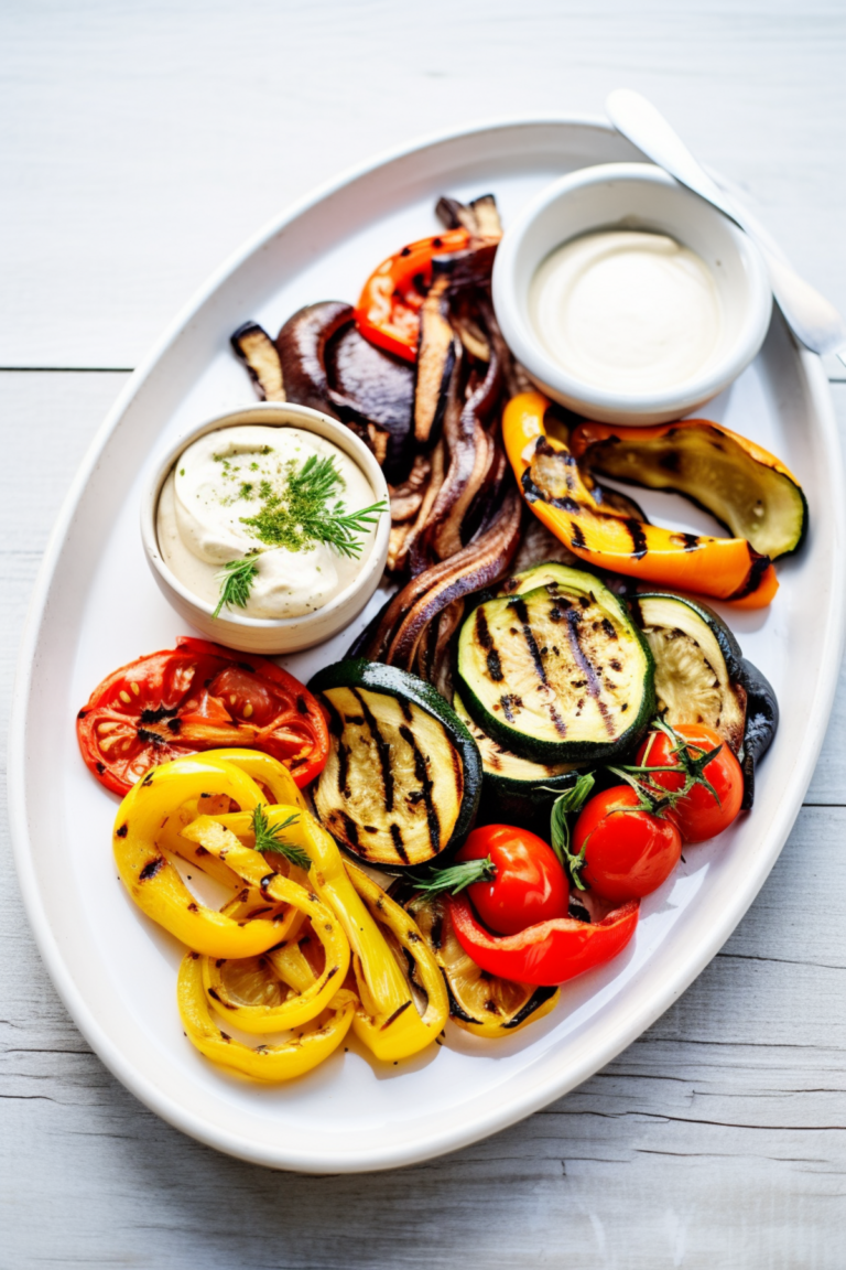 Grilled Vegetable Platter with Bagna Cauda Dip - Cooking Mediterranean
