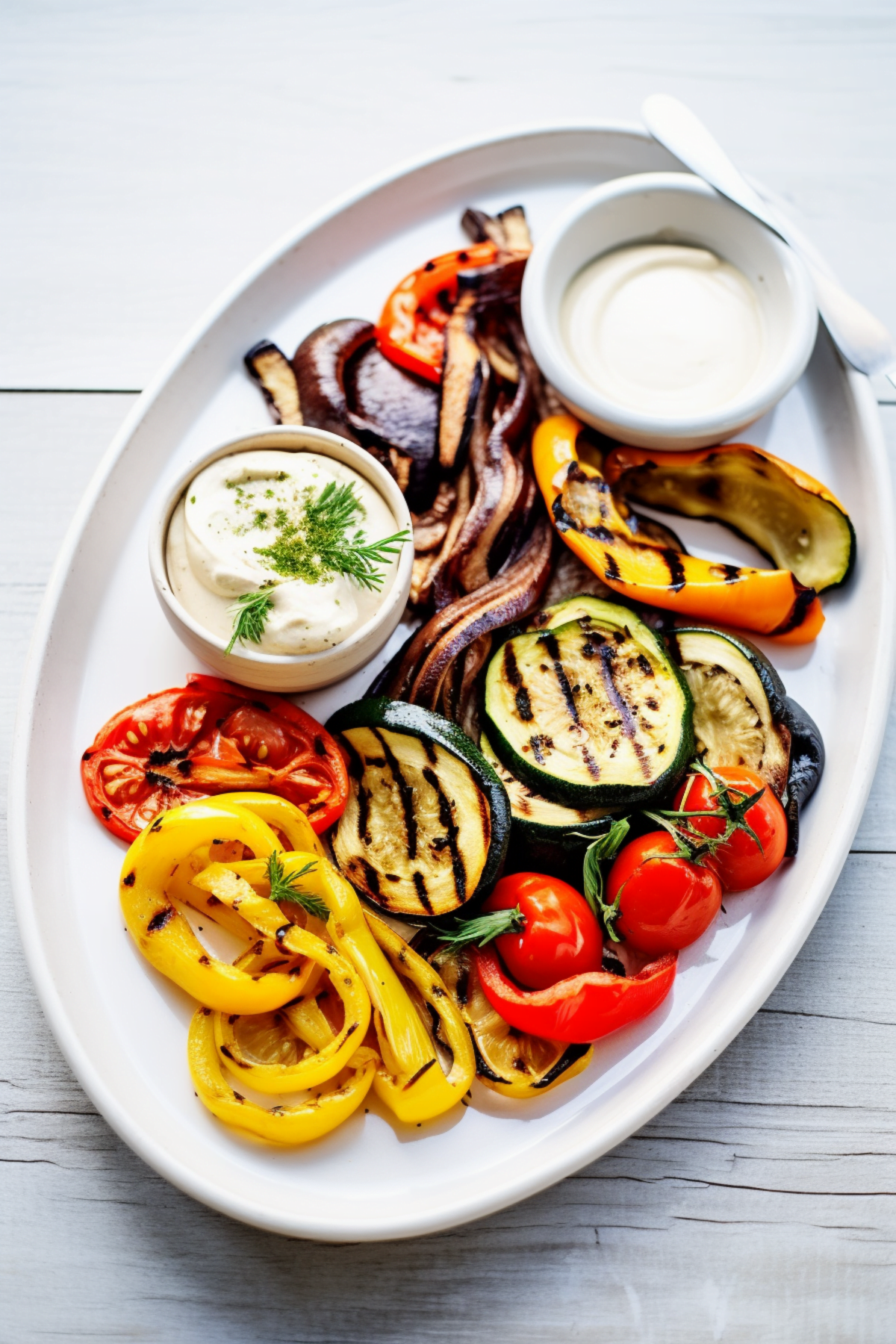 Grilled Vegetable Platter with Bagna Cauda Dip_001