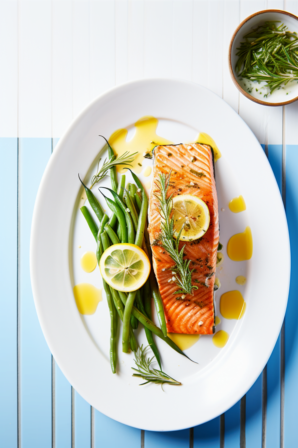 Honey Mustard Baked Salmon with Dill and Green Beans_001