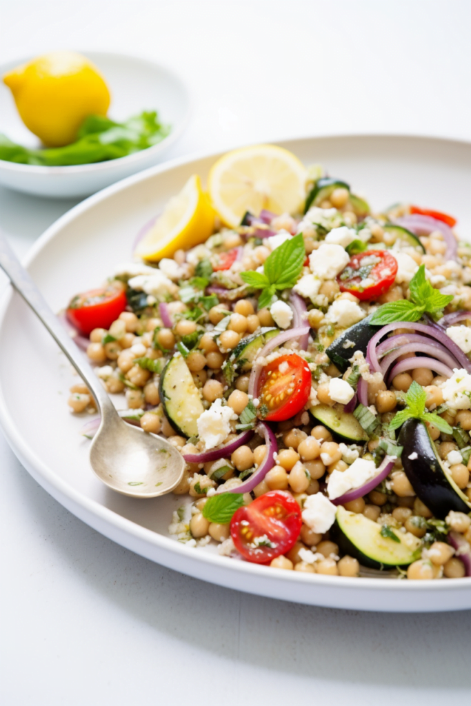 Israeli Couscous Salad with Roasted Eggplant and Mint Cooking