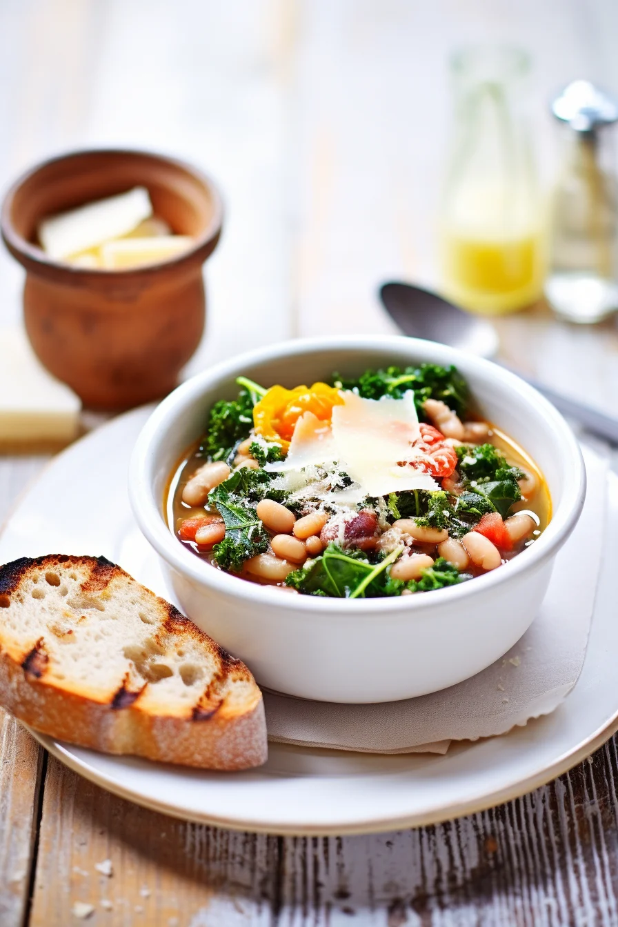 Italian Ribollita with Kale and Crispy Pancetta