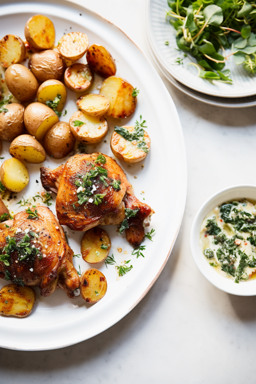 Lebanese Garlic Chicken with Potatoes (Djej w Batata)