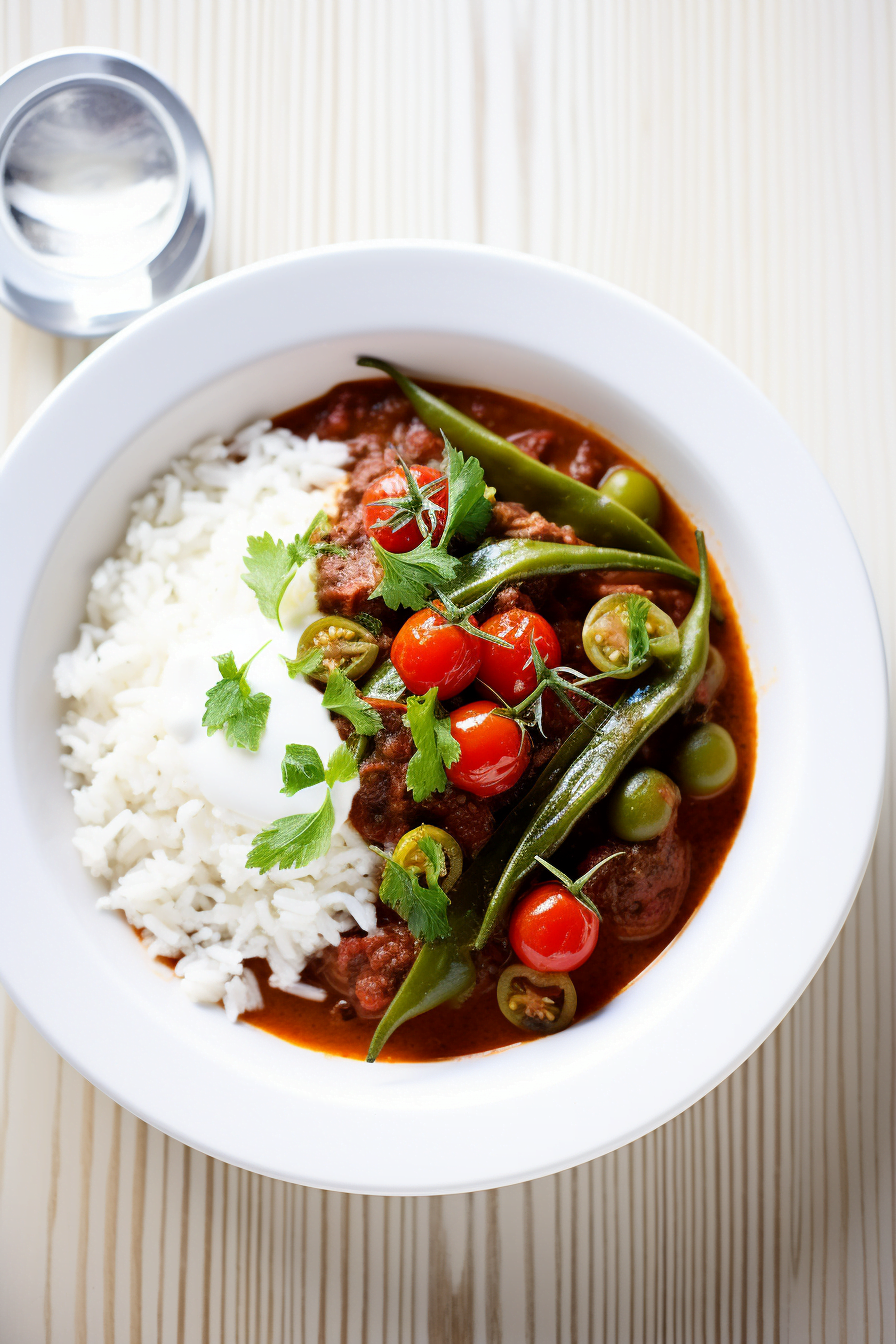 Ingredients for Lebanese Okra and Tomato Stew (Bamieh)