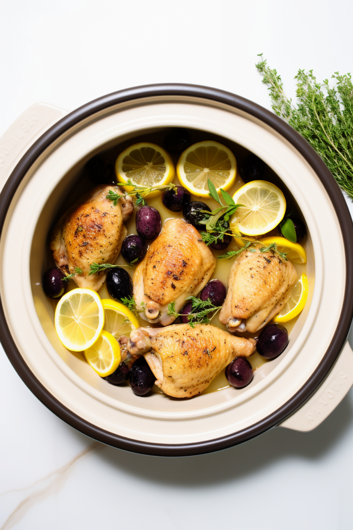Lemon and Garlic Braised Chicken with Kalamata Olives_001