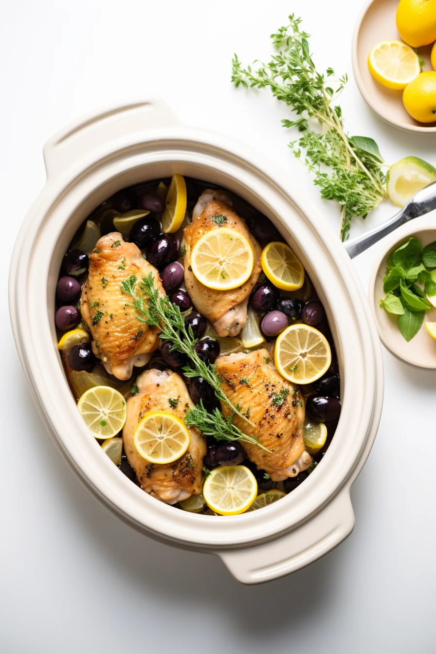 Ingredients for Lemon and Garlic Braised Chicken with Kalamata Olives
