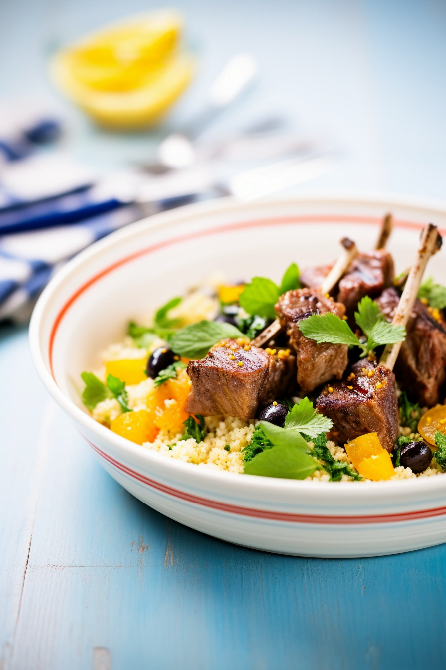Libyan Marinated Grilled Lamb with Spiced Couscous