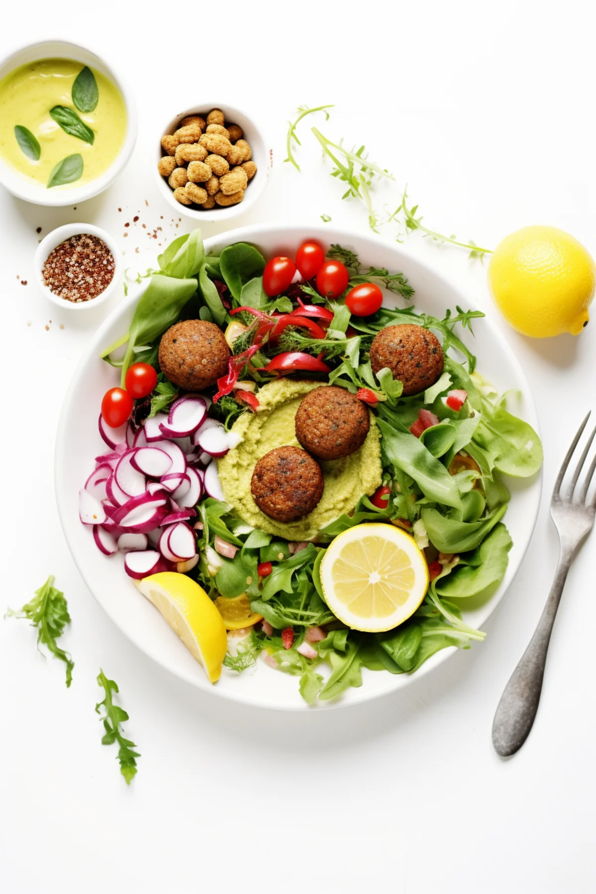 Mediterranean Buddha Bowl with Falafel and Tahini Dressing_001