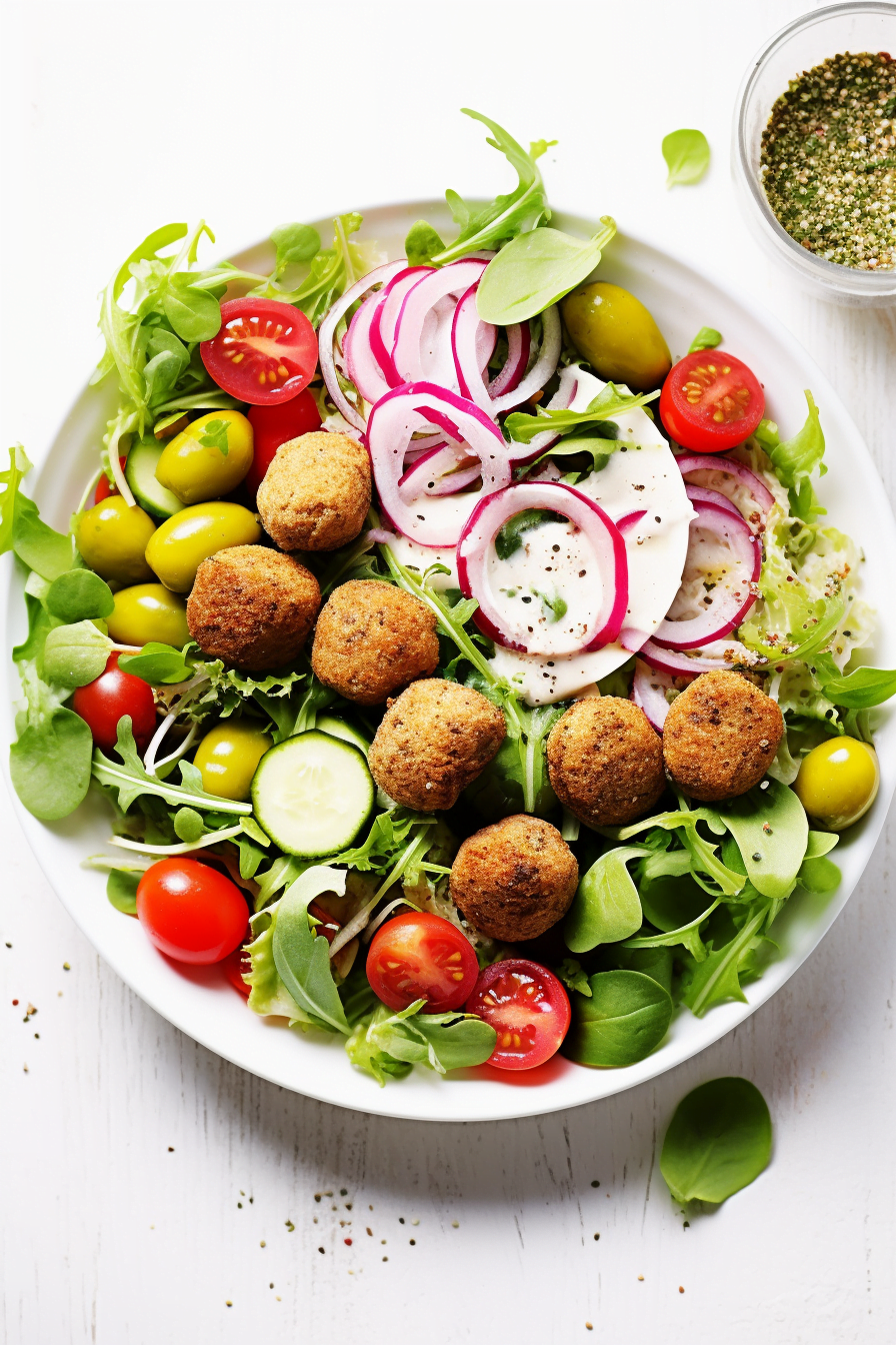 Mediterranean Buddha Bowl with Falafel and Tahini Dressing