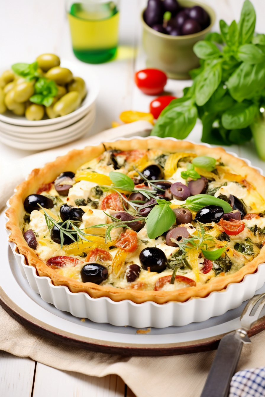 Mediterranean Quiche with Kalamata Olives and Sundried Tomatoes
