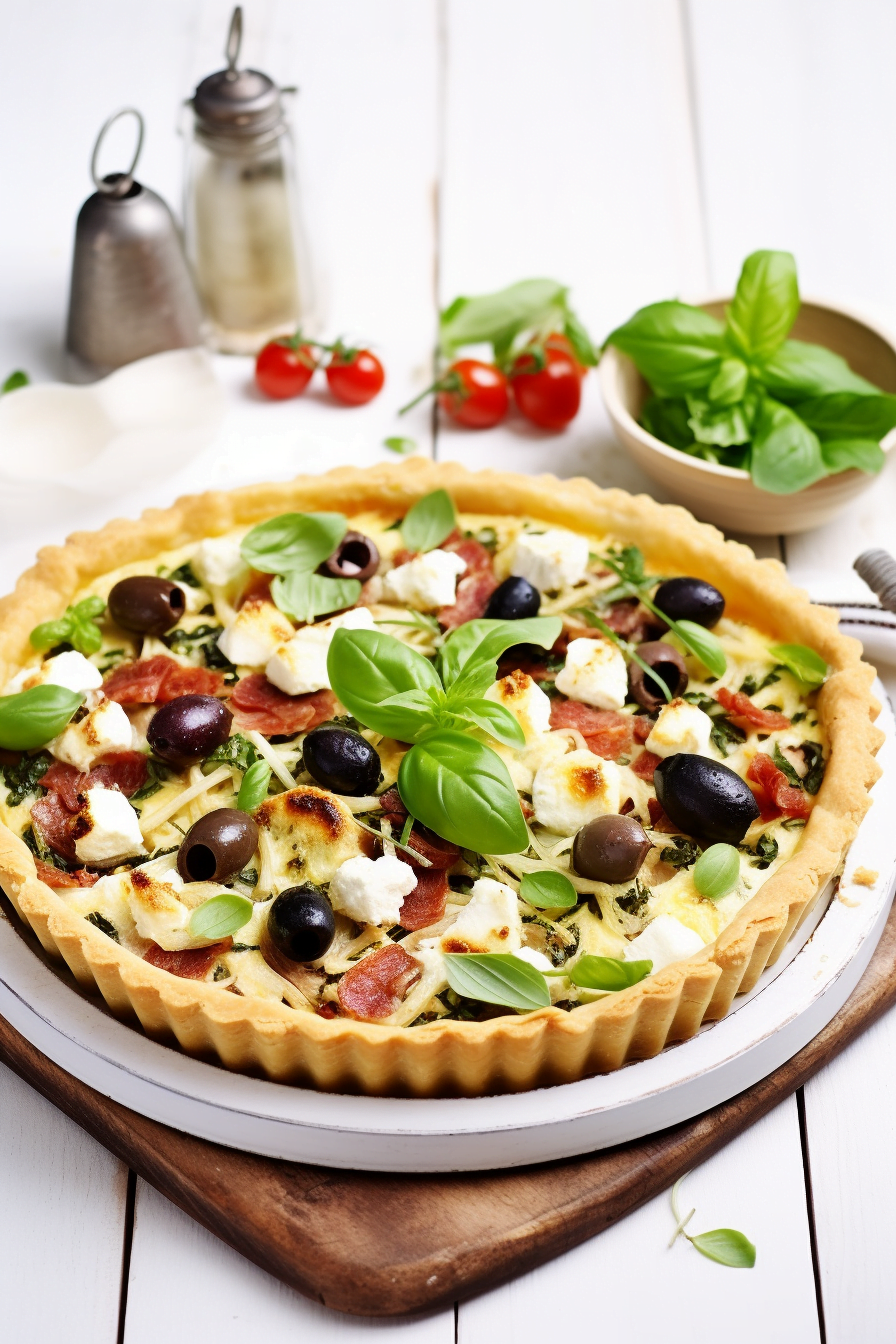 Mediterranean Quiche with Kalamata Olives and Sundried Tomatoes