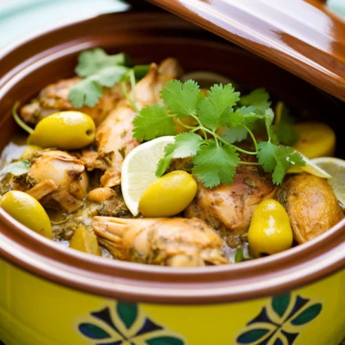 Moroccan Chicken Tagine with Preserved Lemons and Olives_001