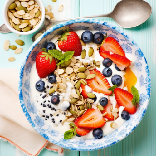Muesli with Greek Yogurt and Seasonal Fruit_001
