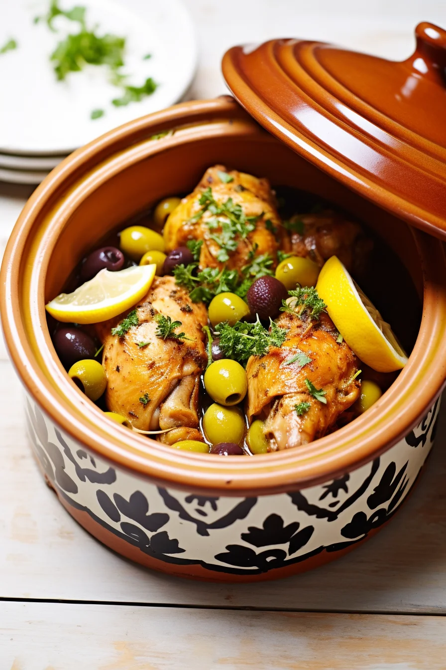 Palestinian Chicken and Olive Tagine with Preserved Lemons
