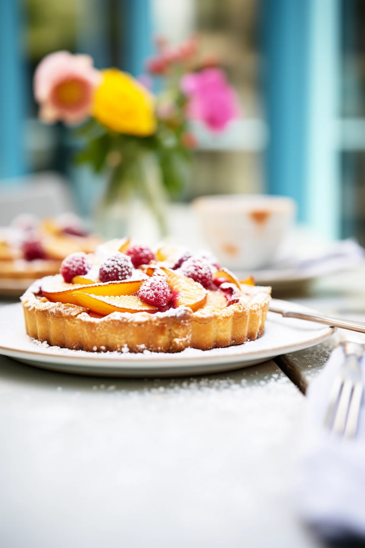 Peach and Raspberry Tart with Honey and Almonds_001