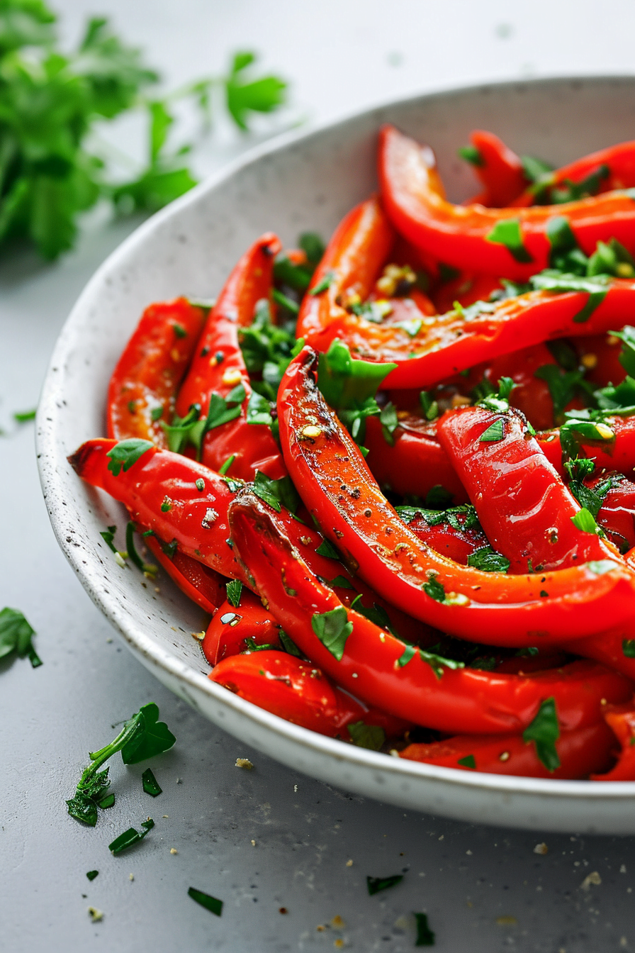 Preparing Piedmontese Roasted Peppers