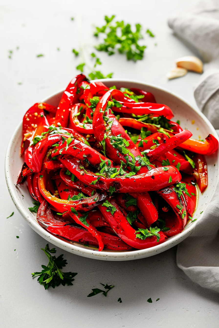 Piedmontese Roasted Peppers with Garlic and Parsley