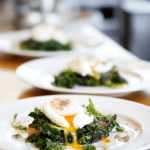 Poached Eggs on a Bed of Steamed Greens and Quinoa_001