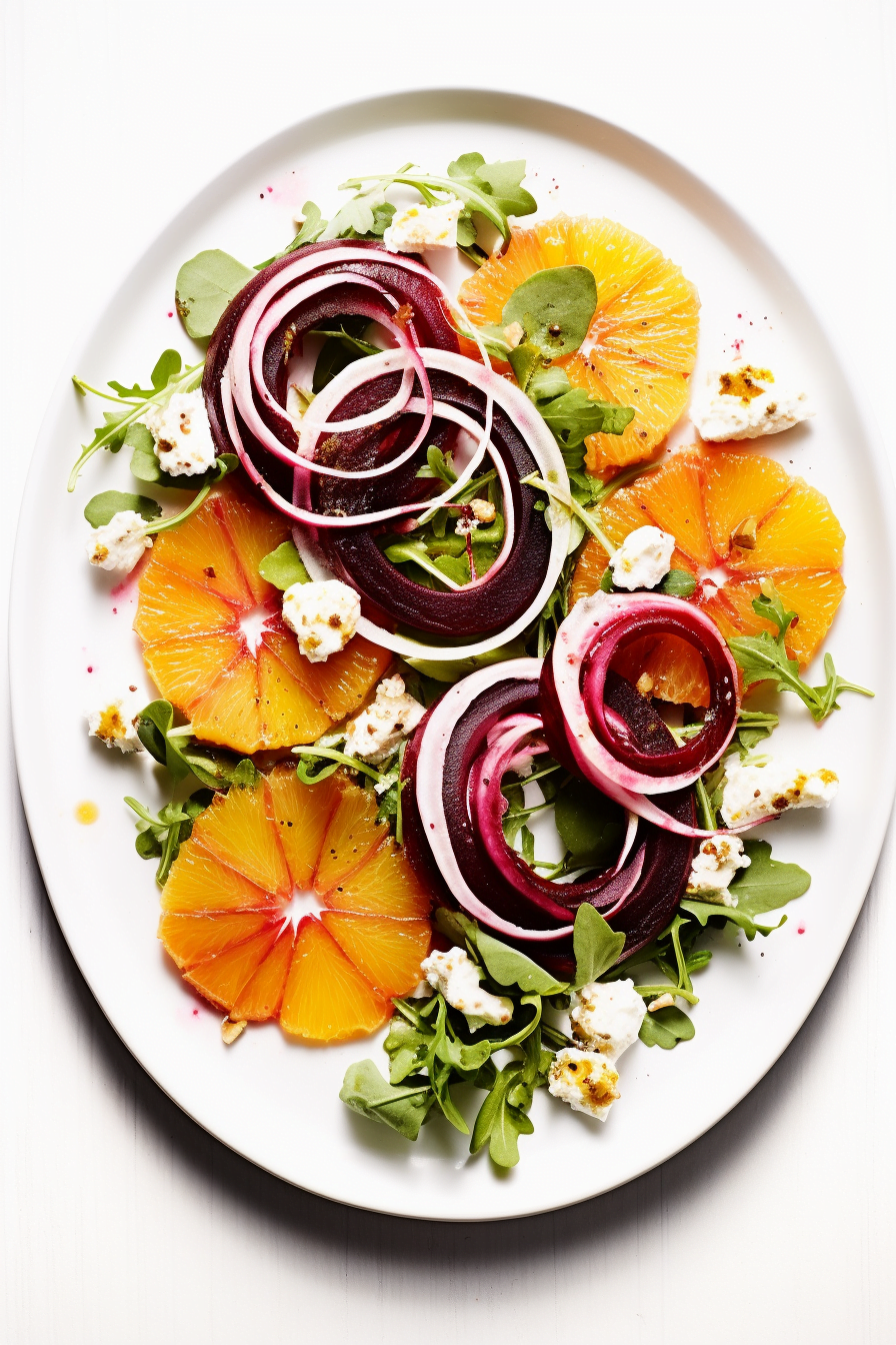 Roasted Beet and Citrus Salad with Pistachio Crusted Goat Cheese