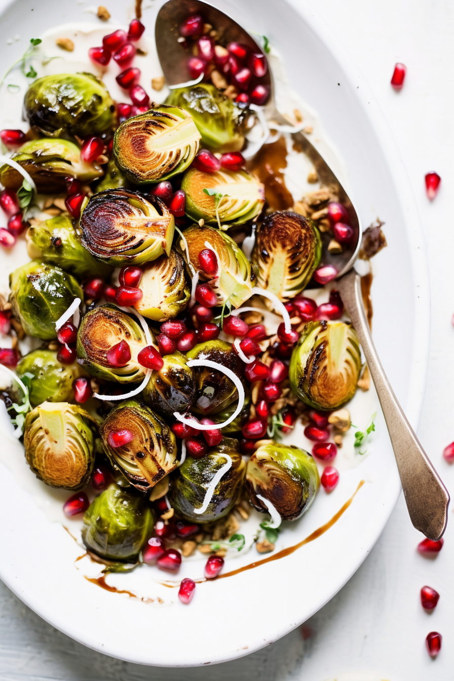 Ingredients for Roasted Brussels Sprouts with Pomegranate and Hazelnuts
