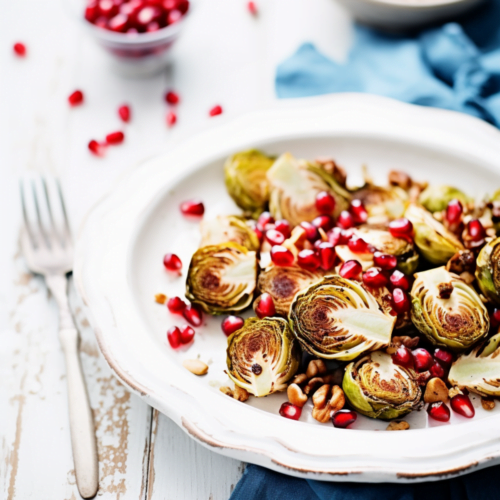 Roasted Brussels Sprouts with Pomegranate and Walnuts_001