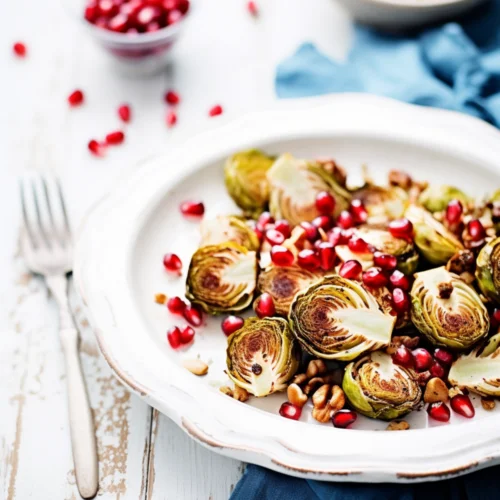 Roasted Brussels Sprouts with Pomegranate and Walnuts_001
