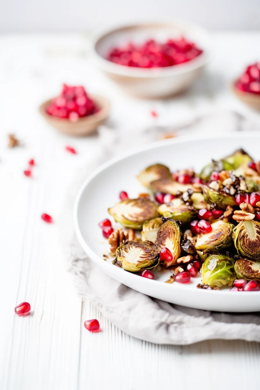 Ingredients for Roasted Brussels Sprouts with Pomegranate and Walnuts