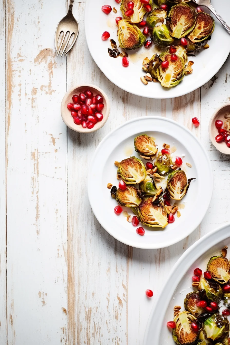 Roasted Brussels Sprouts with Pomegranate and Walnuts