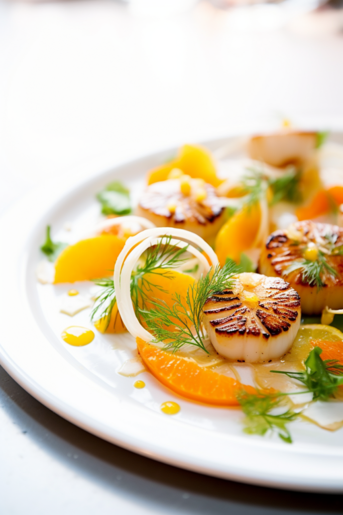 Seared Scallops with Fennel and Orange Salad Cooking Mediterranean