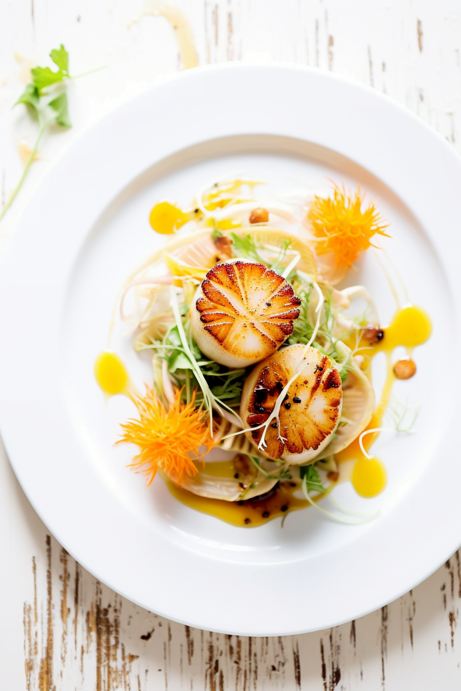 Preparing Seared Scallops with Fennel and Orange Salad