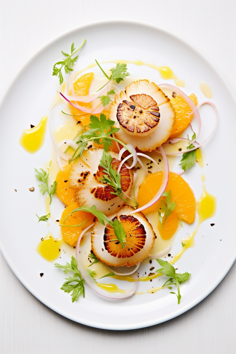 Seared Scallops with Fennel and Orange Salad