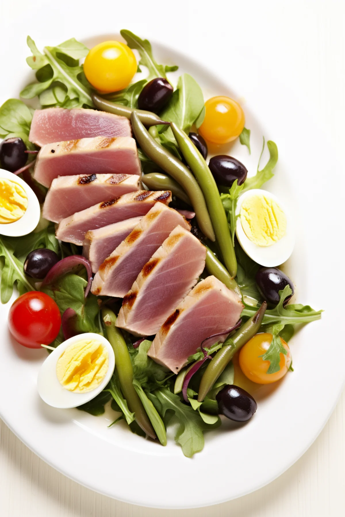 Seared Tuna Niçoise Salad with Green Beans and Olives_001