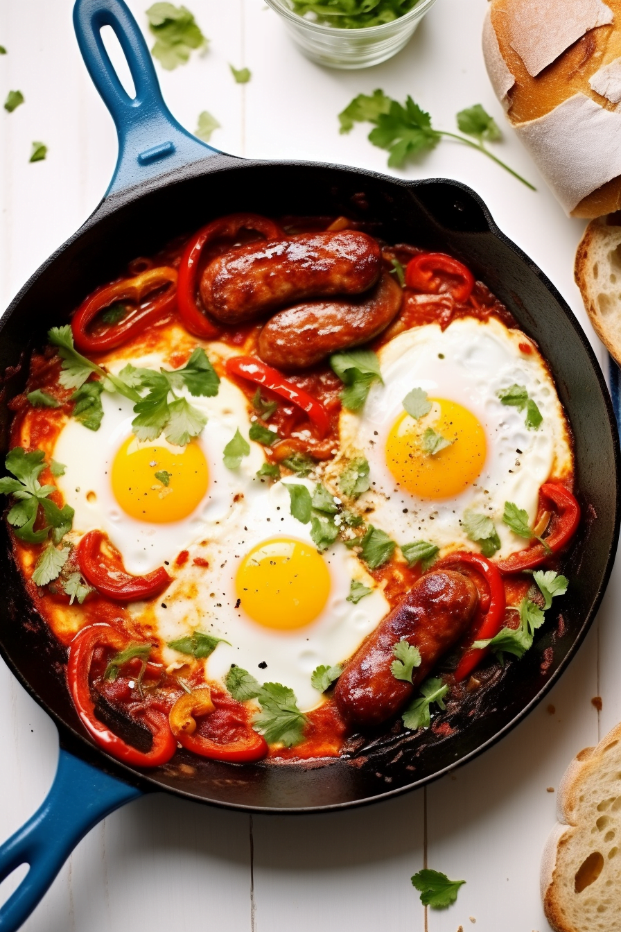 Ingredients for Shakshuka with Merguez Sausage and Harissa