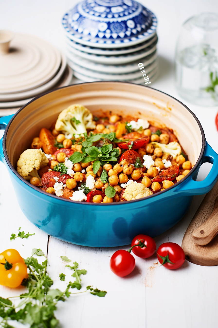Sicilian Cauliflower and Chickpea Stew with Tomatoes