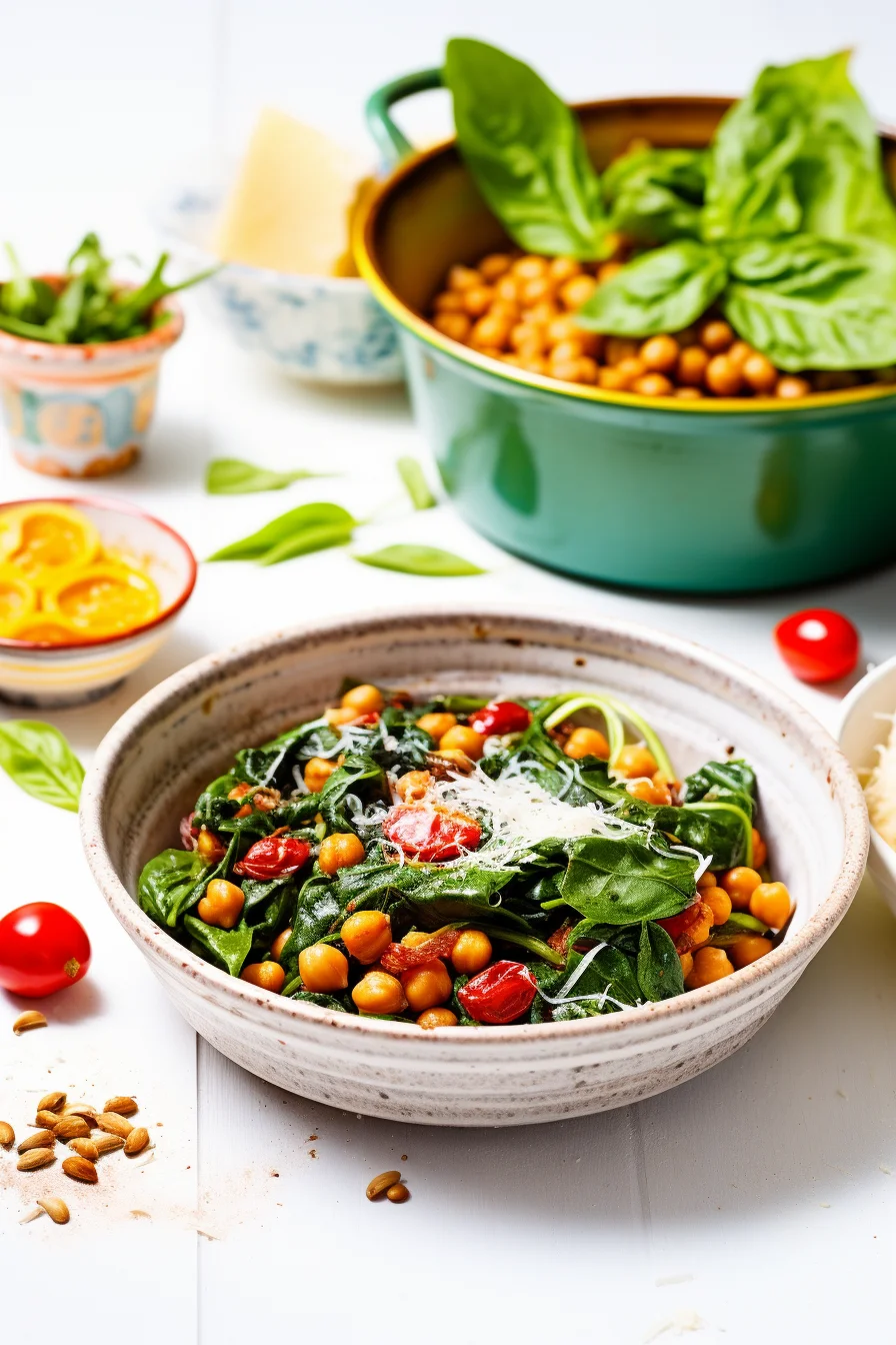 Ingredients for Sicilian Style Chickpeas with Spinach and Sun-Dried Tomatoes