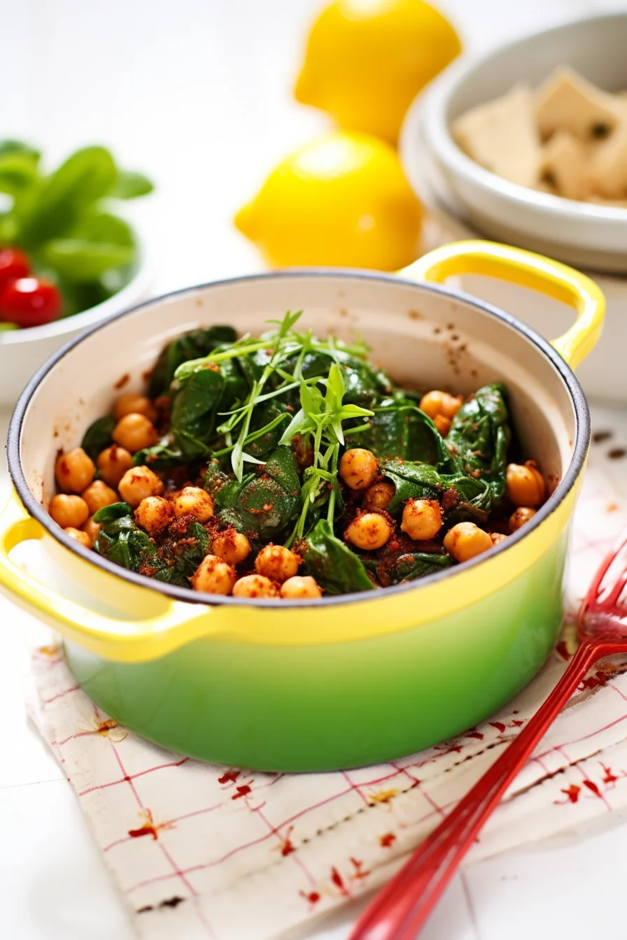 Sicilian Style Chickpeas with Spinach and Sun-Dried Tomatoes