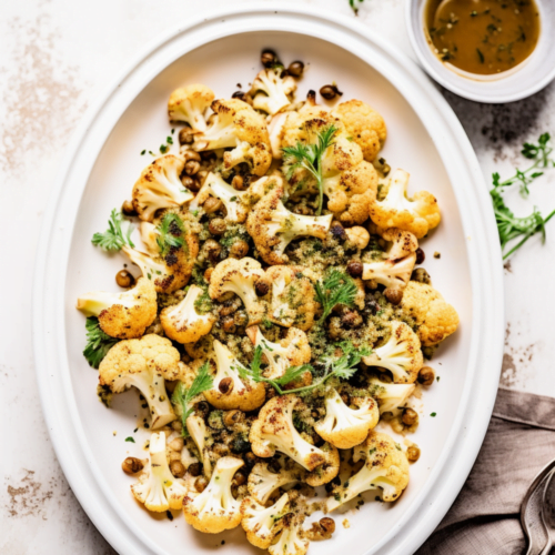 Spanish Roasted Cauliflower with Caper Dressing_001