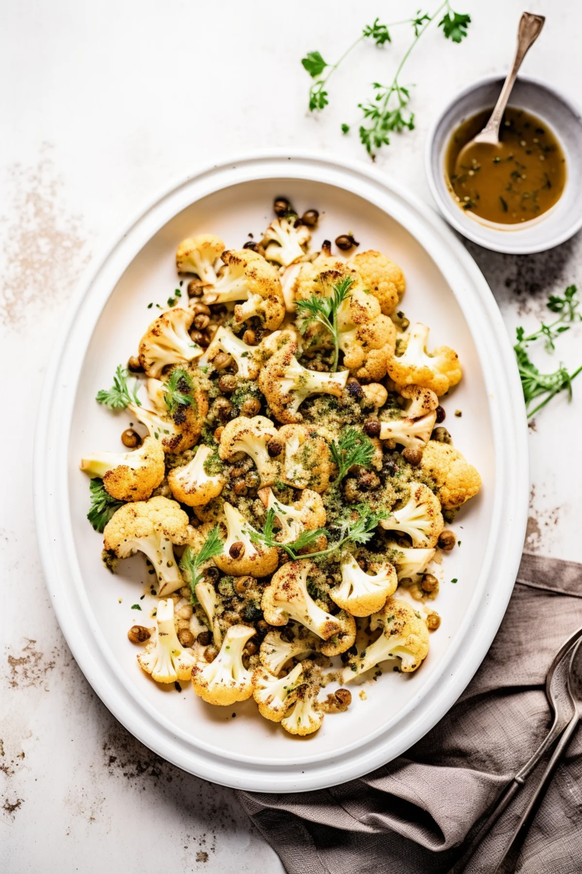 Spanish Roasted Cauliflower with Caper Dressing_001