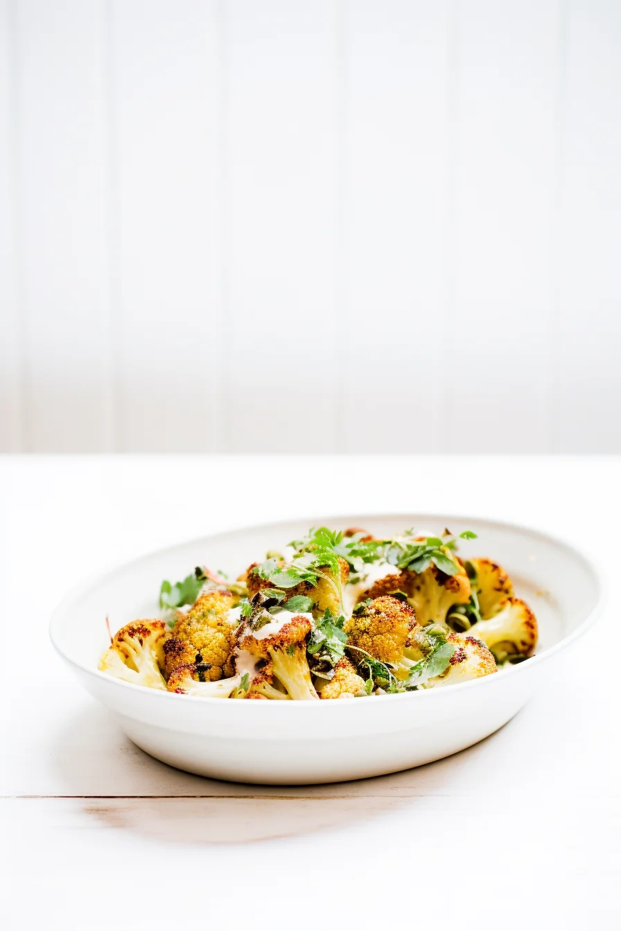 Spanish Roasted Cauliflower with Caper Dressing