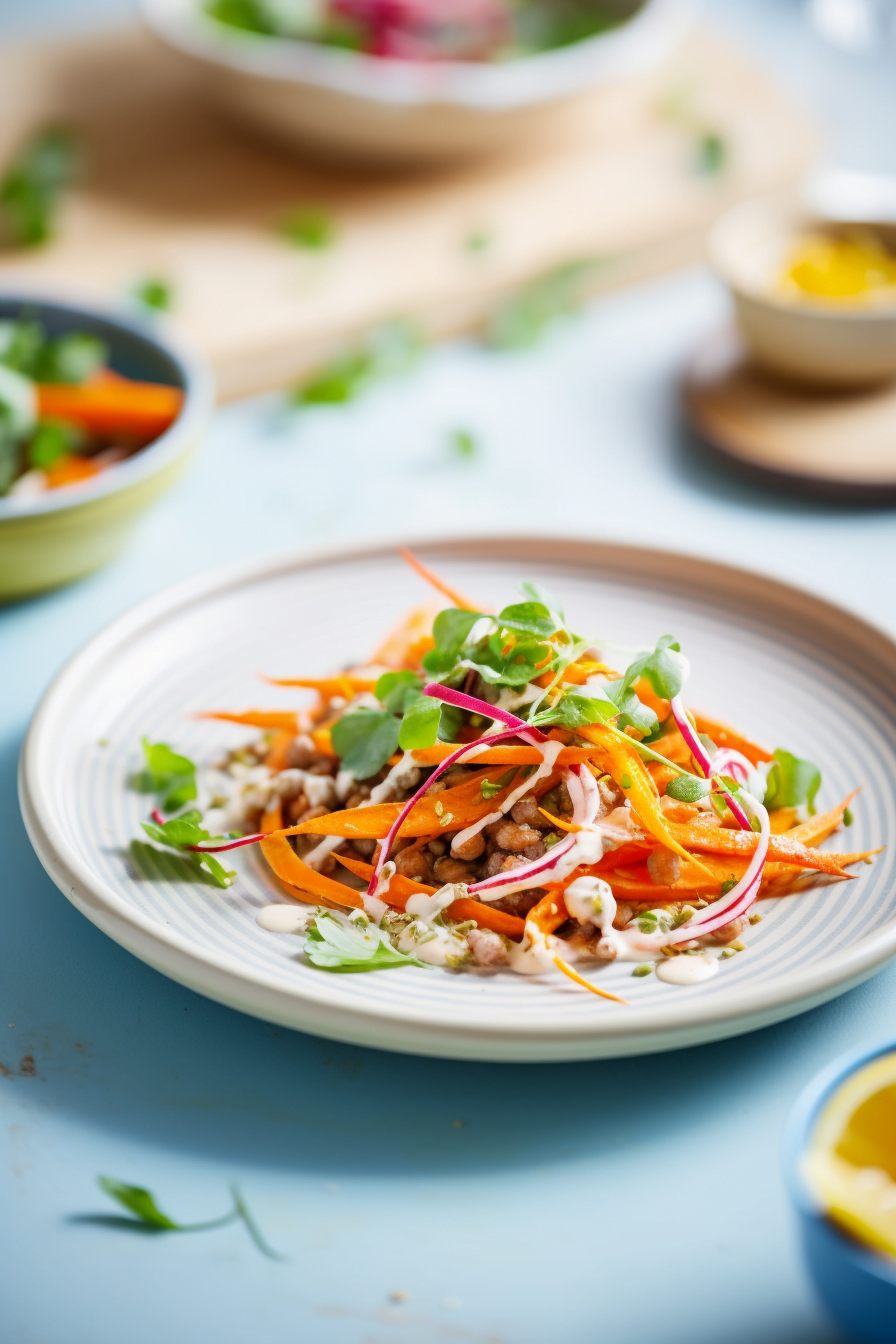 Preparing Spiced Carrot and Lentil Salad
