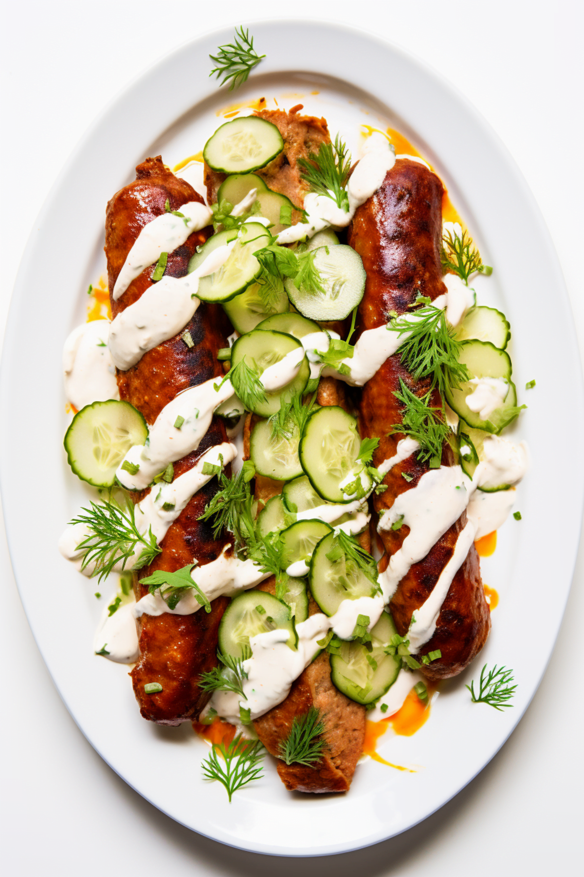 Spicy Merguez Sausage with Harissa and Cucumber Yogurt_001