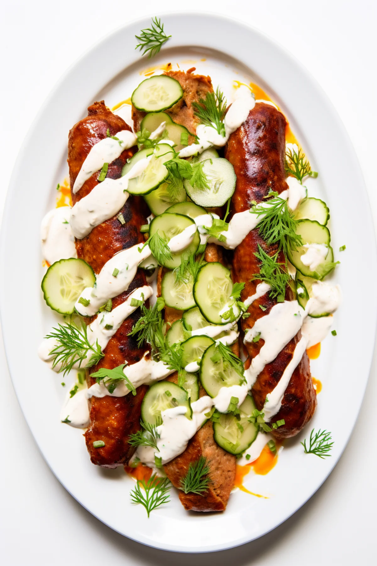 Spicy Merguez Sausage with Harissa and Cucumber Yogurt_001