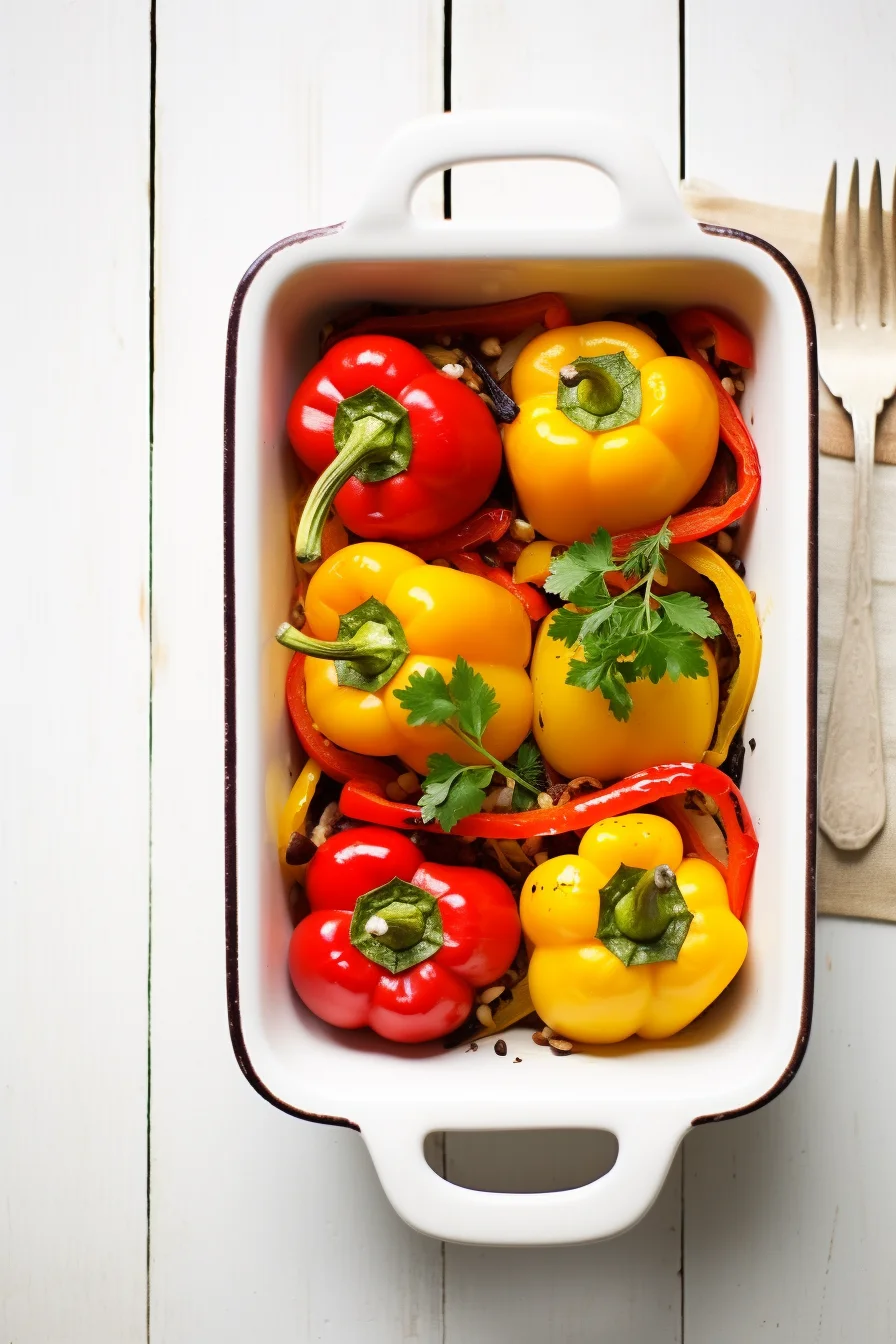 Syrian Lentil and Tomato Stuffed Peppers