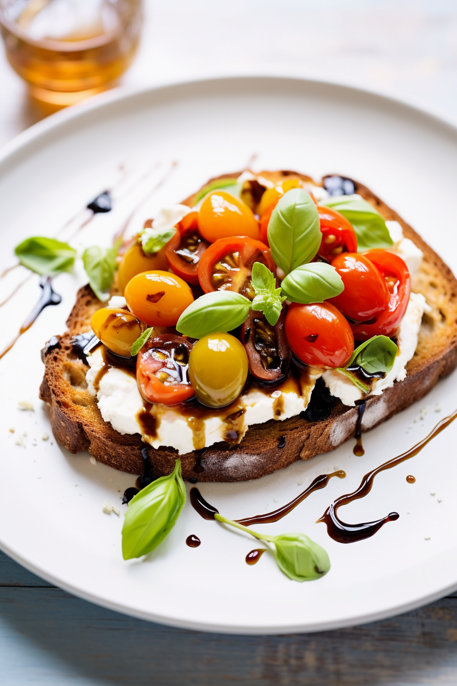 Preparing Tomato and Basil Bruschetta with Ricotta Cheese
